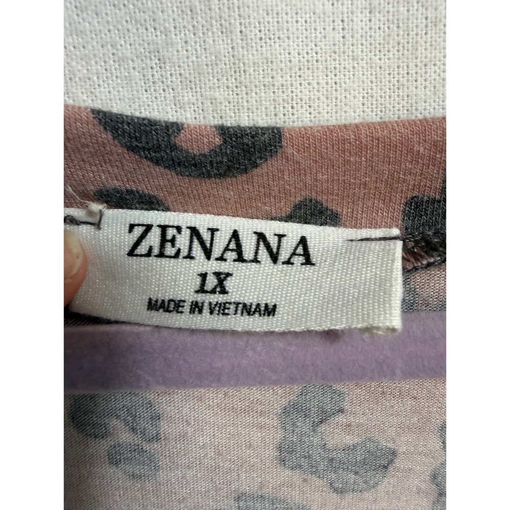 Zenana Women 1X Leopard Ombre Maxi Dress Pink Tan V-Neck Short Sleeve Pockets - Picture 2 of 10